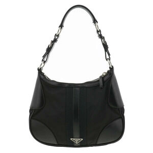 PRADA Test Leather Handbag Black